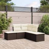 vidaXL 5-dijelni set vrtnih sofa s jastucima poliratan smeđi Cijene