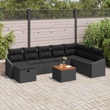  Sjedeća garnitura za vrt 9 kom. Crna poliratan 288,5 x 178,5 x 85 cm | shoptok.hr