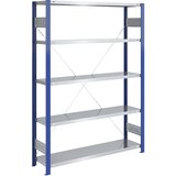 eurokraft pro Sestavljiv skladiščni regal, modra regalna stojala, pocinkana polica, VxŠ 2000 x 1300 mm, osnovni regal, globina 400 mm | Shoptok.si