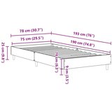 vidaXL Posteljni okvir brez vzmetnice Star les 75x190cm Inženirski les | Shoptok.si