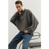Trendyol Anthracite Soft Textured Wide Fit Knitwear Sweater | Shoptok.si
