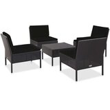 Poli 5-dijelni set vrtnih sofa od poliratana s jastucima crni Cijene