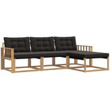 vidaXL Zunanja garnitura za sedenje z blazino 4 pcs Bela in črna, (5000280304) | Shoptok.si