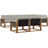  Set vanjskih sofa 7 kom. Prirodna i svjetlosiva | shoptok.hr