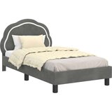  Otroški posteljni okvir z vznožjem Temno siva 80 x 160 cm Žamet, (5000104582) | Shoptok.si