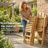 Set od 3 drvene balkonske garniture sklopivi vrtni namještaj okrugli stol 2 stolice jastuci | shoptok.hr