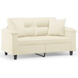vidaXL Dvosjed s ukrasnim jastucima Krem 120 cm od umjetne kože | shoptok.hr