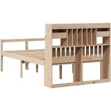  Krevet s regalom za knjige bez madraca 135x190 cm od borovine - Prirodna 135 x 190 cm | shoptok.hr