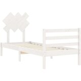  Kreveta s uzglavljem bijeli 90 x 200 cm od masivnog drva | shoptok.hr