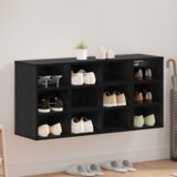 vidaXL Omara za čevlje Črni hrast 52.5 x 30 x 50 cm Konstruiran les | Shoptok.si