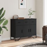 Komoda crna 97x32,5x74,5 cm od konstruiranog drva | shoptok.hr