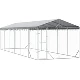 Vanjski kavez za pse s krovom srebrni 3x9x2,5 m pocinčani čelik | shoptok.hr