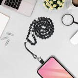  Privjesak za telefon CRYSTAL DIAMOND / dužina kabla 74cm (37cm u omči) / oko vrata - crni | Shoptok.si