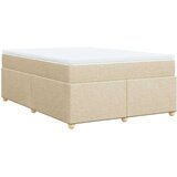  Krevet s oprugama i madracem krem 140 x 190 cm od tkanine | shoptok.hr