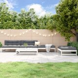 Maison Chic Seti vrtnega pohištva - Vrtna garnitura - Vrtni pohištvo set 5-delna bela trdna borovina, (21818264) | Shoptok.si