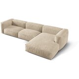 Micadoni Bež in kremno bela kotna sedežna garnitura iz tkanine bouclé (desni kot) Martina – Home | Shoptok.si