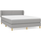 Krevet s oprugama i madracem svjetlosivi 140x190 cm od tkanine | shoptok.hr