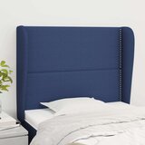  Vzglavje z ušesi modro 83x23x118/128 cm blago, (20932697) | Shoptok.si
