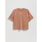 Reserved Majica s vezom - boja kave | shoptok.hr