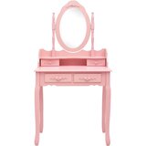 vidaXL Toaletni stolić sa stolcem rozi 75x69x140 cm od drva paulovnije | shoptok.hr