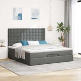  Otomanski okvir kreveta s madracima tamnosivi 200x200cm tkanine | shoptok.hr