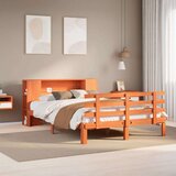 vidaXL Knjižna postelja brez vzmetnice vošč. rjava 140x190 cm borovina | Shoptok.si