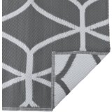 vidaXL zunanja deka ARAKIL Siva in bela Poliester 300 x 600 cm Zložljiva | Shoptok.si