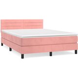 The Living Store Box spring postelja z vzmetnico roza 140x200 cm žamet - Box Spring Postelja, (21491573) | Shoptok.si