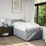 vidaXL Box spring postelja z vzmetnico svetlo siva 80x200 cm blago | Shoptok.si