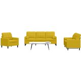  3-dijelni set sofa s jastucima žuti baršunasti | shoptok.hr