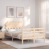 Maison Chic Posteljni okvir - Dvoposteljna postelja - Zakonska postelja z vzglavjem trden les-J16575, (21769104) | Shoptok.si