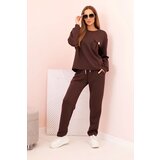 Kesi Włoski Women's set butter sweatshirt and pants with elastic brown | ePonuda.com