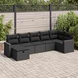 vidaXL 7-dijelni set vrtnih sofa od poliratana s jastucima crni | shoptok.hr