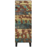  Visoka komoda s 3 vrata 40x33x110 cm obnovljeno drvo i željezo | shoptok.hr