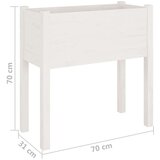 vidaXL vrtno cvetlično korito 2 kosa belo 70x31x70 cm trdna borovina | Shoptok.si