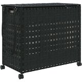  Košara za rublje s kotačima crna 66x35x60 cm od ratana | shoptok.hr