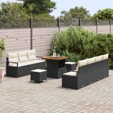  Sjedeća garnitura za vrt 10 kom. Crna poliratan 230 x 62 x 85 cm | shoptok.hr