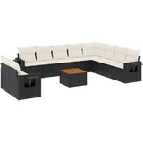 vidaXL 11-dijelni set vrtnih sofa od poliratana s jastucima crni | shoptok.hr