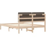 vidaXL Posteljni okvir z oblazinjenim vzglavjem Taupe 120 x 190 cm | Shoptok.si