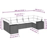 vidaXL 7-dijelni set vrtnih sofa od poliratana s jastucima smeđi | shoptok.hr