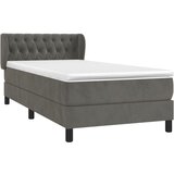 Box spring krevet s madracem tamnosivi 90x190 cm baršunasti | shoptok.hr