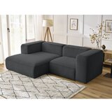 Bobochic Paris Temno siva kotna sedežna garnitura iz tkanine bouclé (levi kot) Zephyr – | Shoptok.si