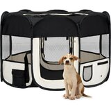 vidaXL Sklopiva ogradica za pse s torbom za nošenje crna 110x110x58 cm Cijene
