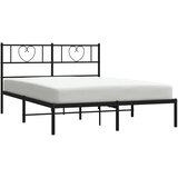  Metalni okvir za krevet s uzglavljem crni 120x200 cm | shoptok.hr