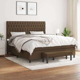  Box spring postelja z vzmetnico temno rjava 180x200 cm blago, (20899505) Cene
