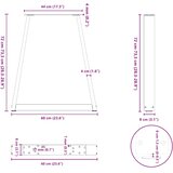  Noge za blagovaonski stol V-oblika 2 kom antracit 60 x (72-73,3) cm čelik | shoptok.hr