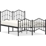  The Living Store Kovinski posteljni okvir z vzglavjem in vznožjem črn 120x200 cm - Posteljni Okvir, (21502855) | Shoptok.si