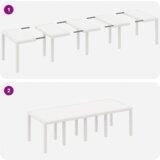  11-delni vrtni jedilni set z blazinami bela poli ratan, (22089777) | Shoptok.si