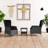  Sedežna garnitura 3-delna z blazinami pe ratan temno siva | Shoptok.si