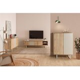 Marckeric Siva/u prirodnoj boji niska komoda u dekoru hrasta 140x80 cm Millay – | shoptok.hr